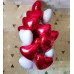 Μπουκέτο με Μπαλόνια Κόκκινες και Άσπρες Καρδιές 